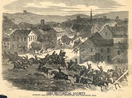 Entry_of_Morgan's_Raiders_into_Washington,_Ohio - Ohio History Central